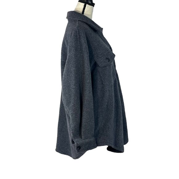Black Tape Dex 2X-Large Fleece Jacket Button Up Long Sleeve Pockets Gray Womens - Picture 2 of 9